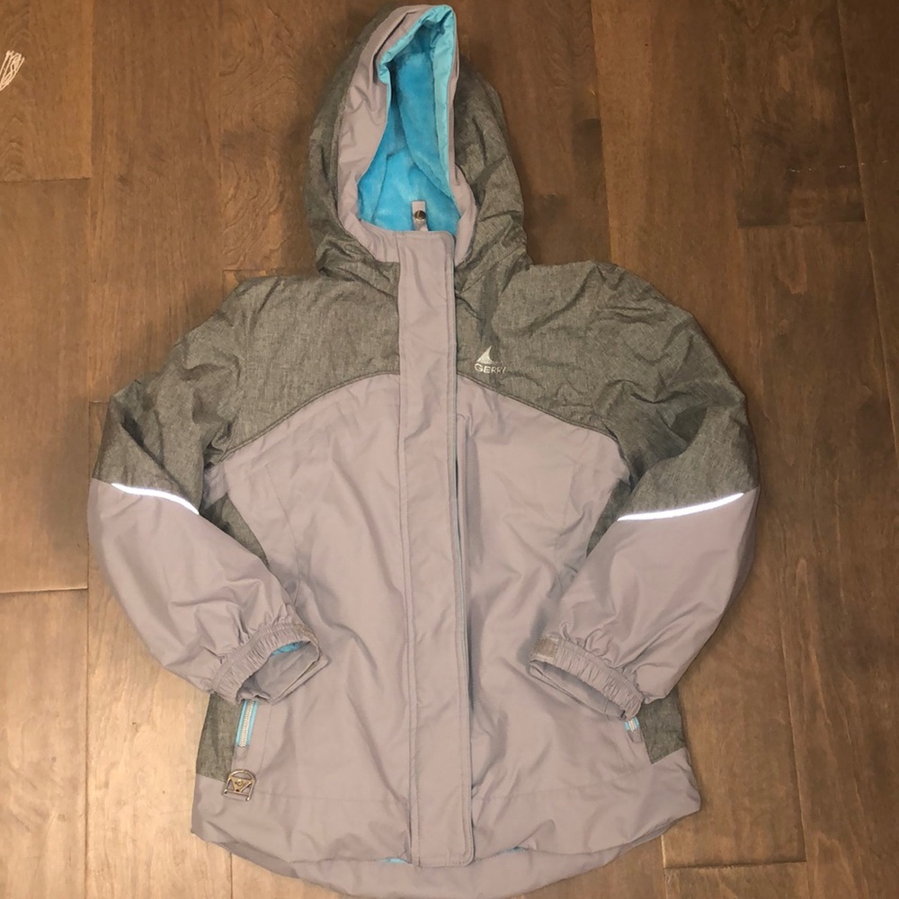 Gerry winter coat girl’s gray turquoise Small 7/8